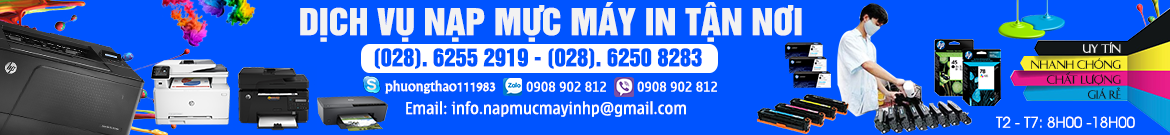 Nạp mực máy in HP - Sửa máy in HP tận nơi uy tín chuyên nghiệp, Cung cấp mực in và linh kiện máy in chính hãng. Phục vụ tận nơi, tại nhà nhanh chóng sau 30P gọi